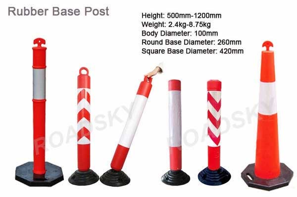 PE rubber base delineator post